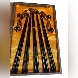 Japanese‎ Chopsticks With Duck Rest Set Of 5 With Box Gift Set